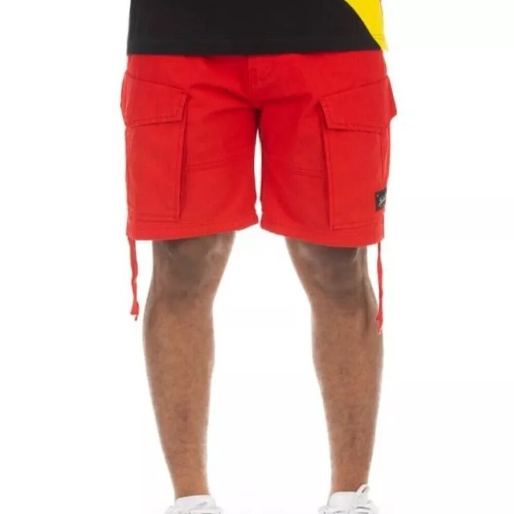 New- Hustle Gang J RANCHER Cargo SHORT (GOJI BERRY) Red